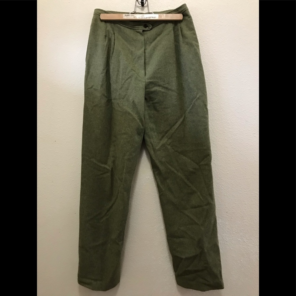 100% green wool slacks Limited Edition